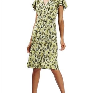 Topshop Floral Print Wrap Dress